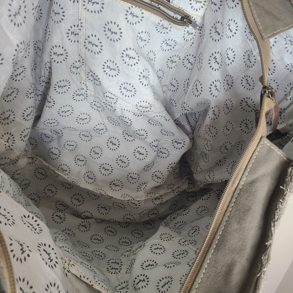 Myra Beehive Print Canvas Handmade‎ Large Weekender Bag Tote Boho - Picture 7 of 7
